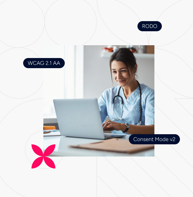 Strona internetowa kliniki na laptopie i telefonie